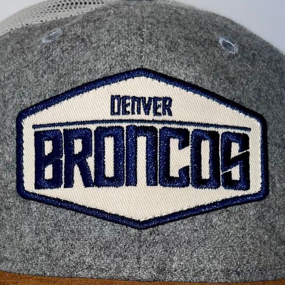 Denver Broncos Trucker Hat Snapback Gray Brown Suede NFL Football Mile High - Picture 4 of 7